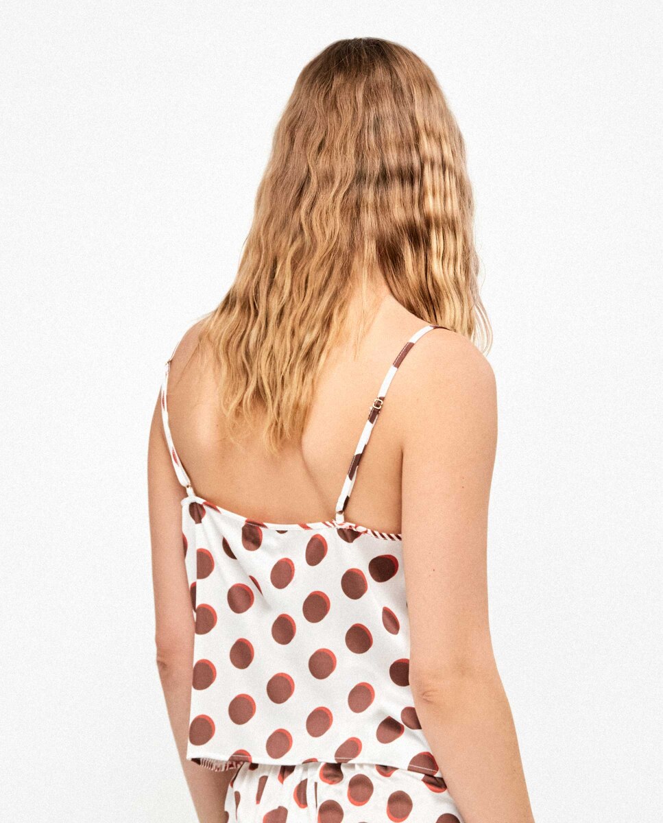 T-shirt de Pijama em Tecido Estampado Acetinado Monogram Multicolor-3