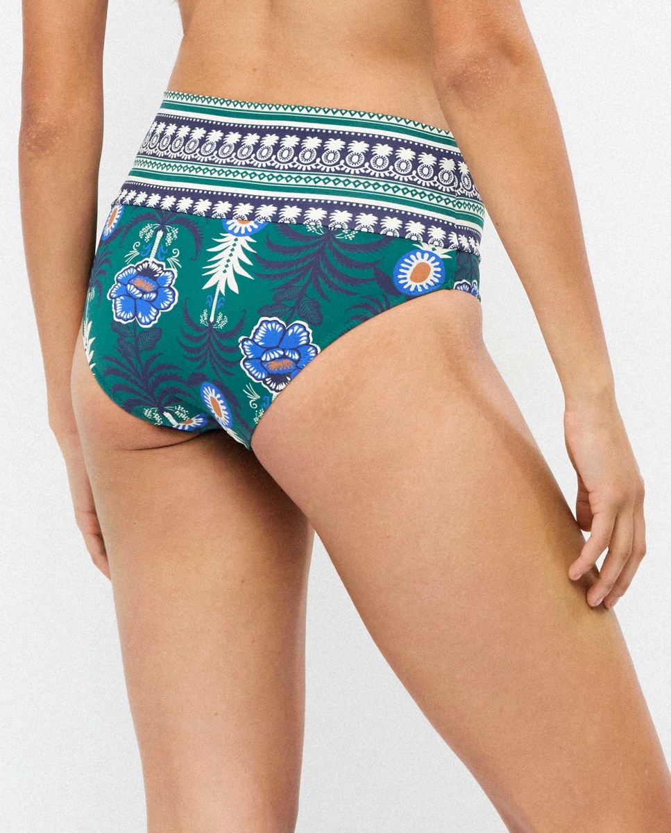 Cueca Biquíni Multiposições em Tecido Estampado Multicolor-3
