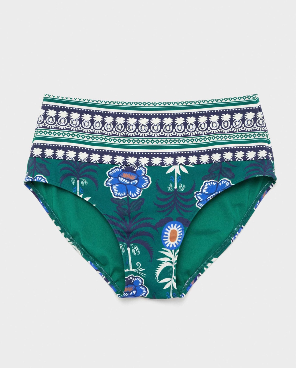 Cueca Biquíni Multiposições em Tecido Estampado Multicolor-5