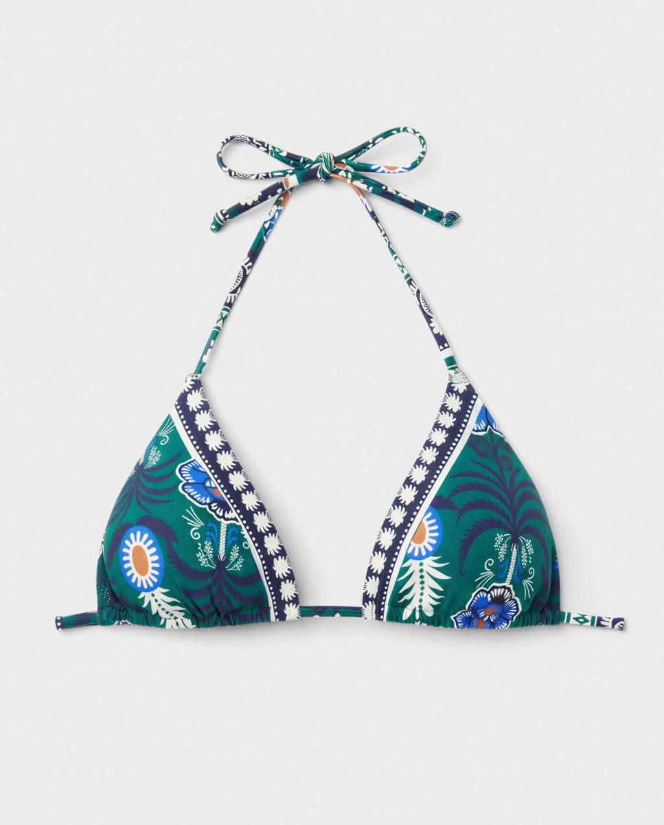 Top de Biquíni Triangular sem Aro e Foam Amovível Multicolor-5