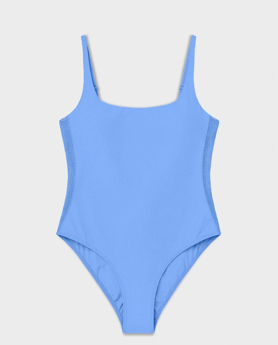 Fato de Banho sem Aros e Copas Fixas Azul-5