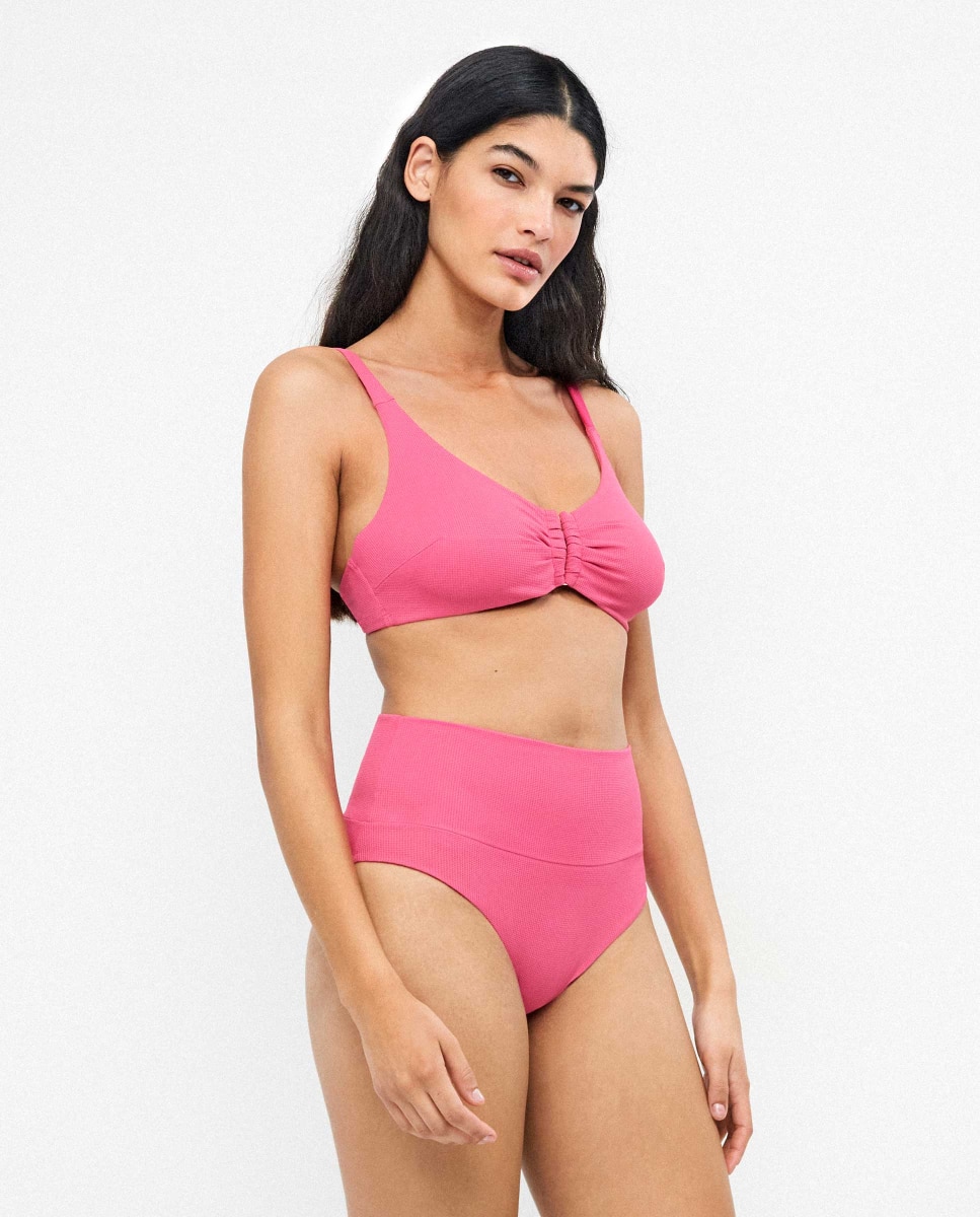 Top Biquíni Capacidade com Aro e sem Foam Rosa-2