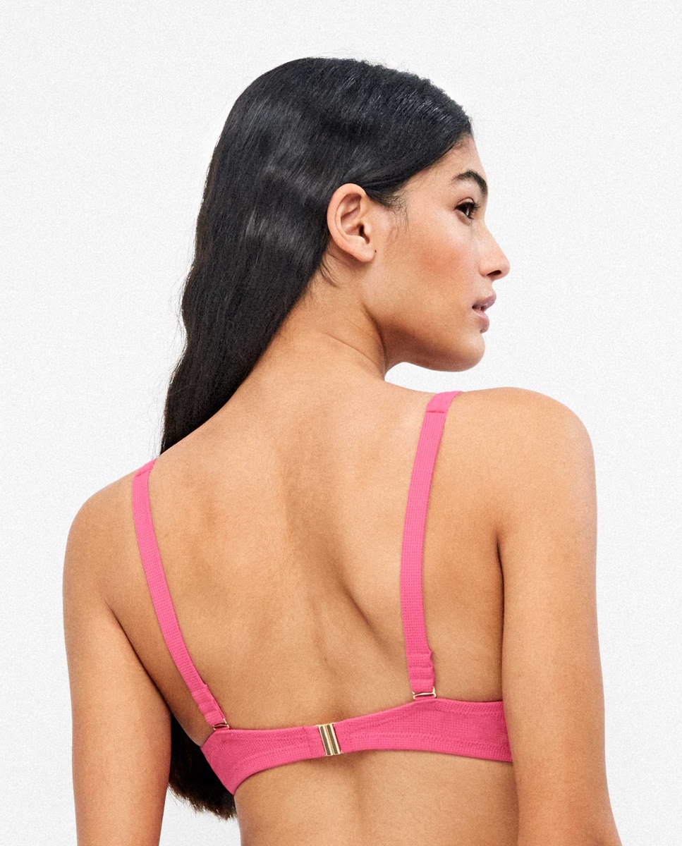 Top Biquíni Capacidade com Aro e sem Foam Rosa-3