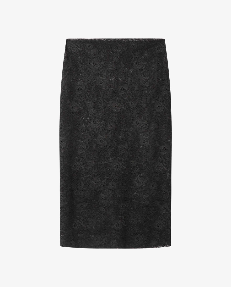 Saia Moldeadora de Renda Floral Preto-5