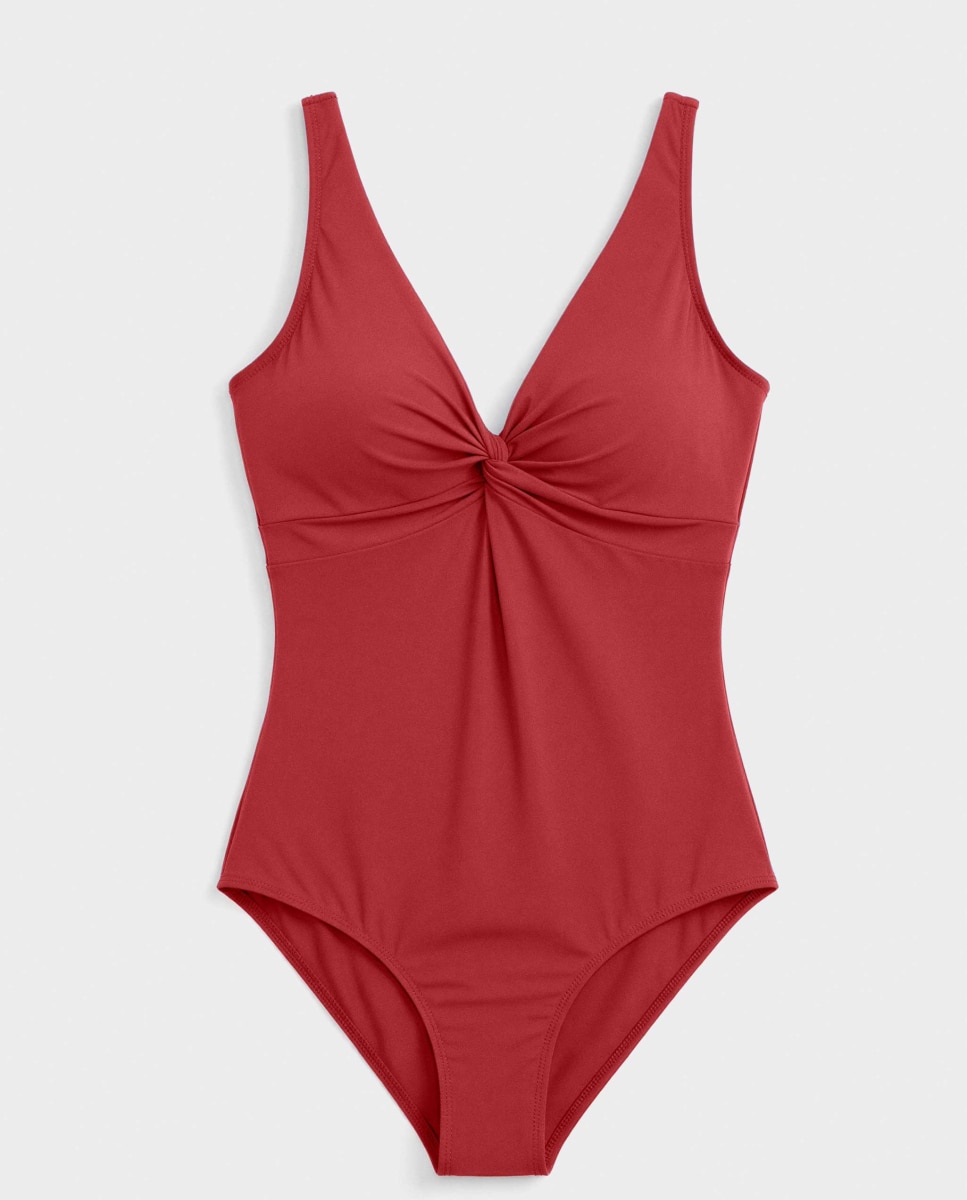 Fato de Banho Plus Size e Efeito Modelador sem Aro e com Copa Fixa Bordeaux-5