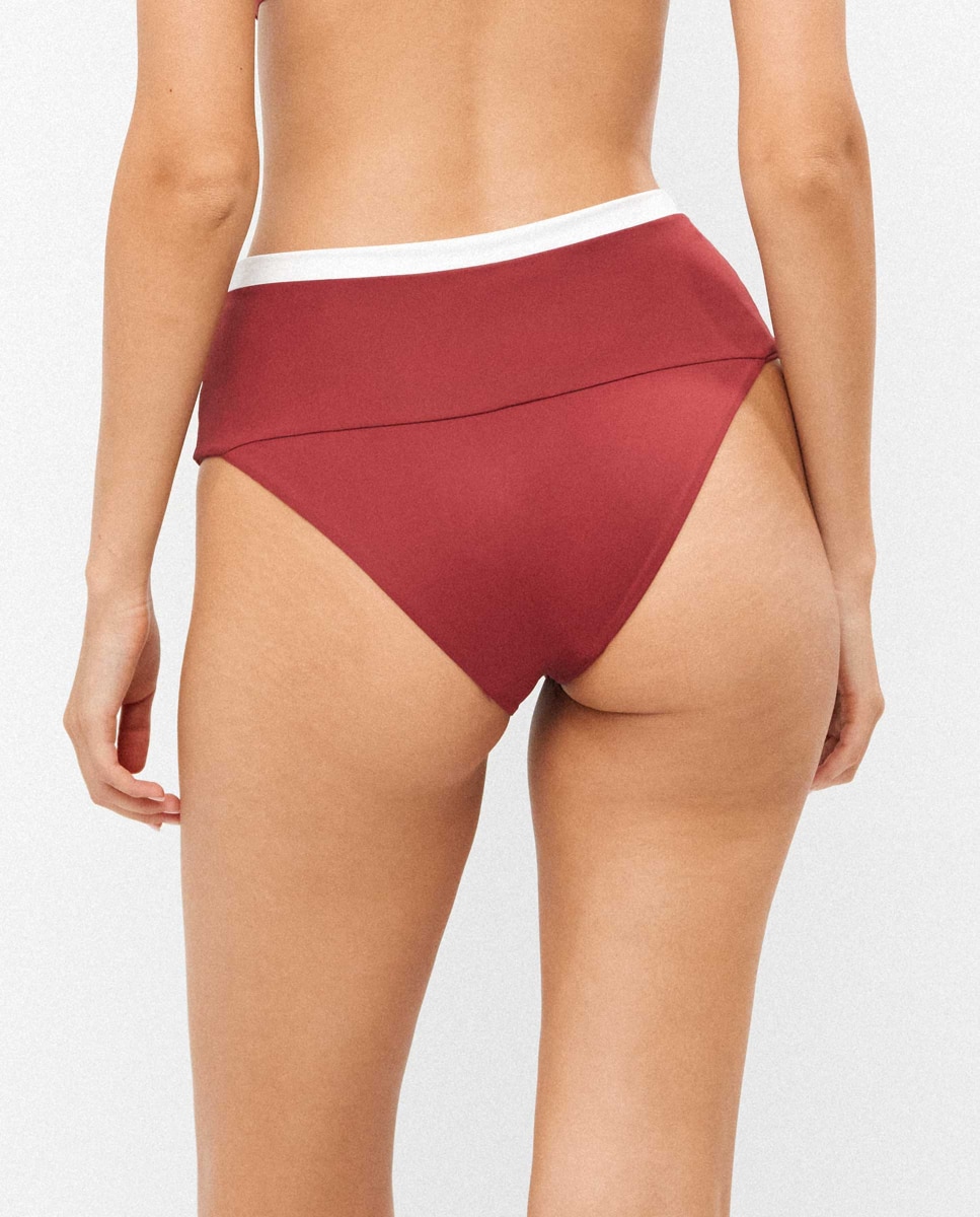Cueca de Biquíni Multiposições Bordeaux-3