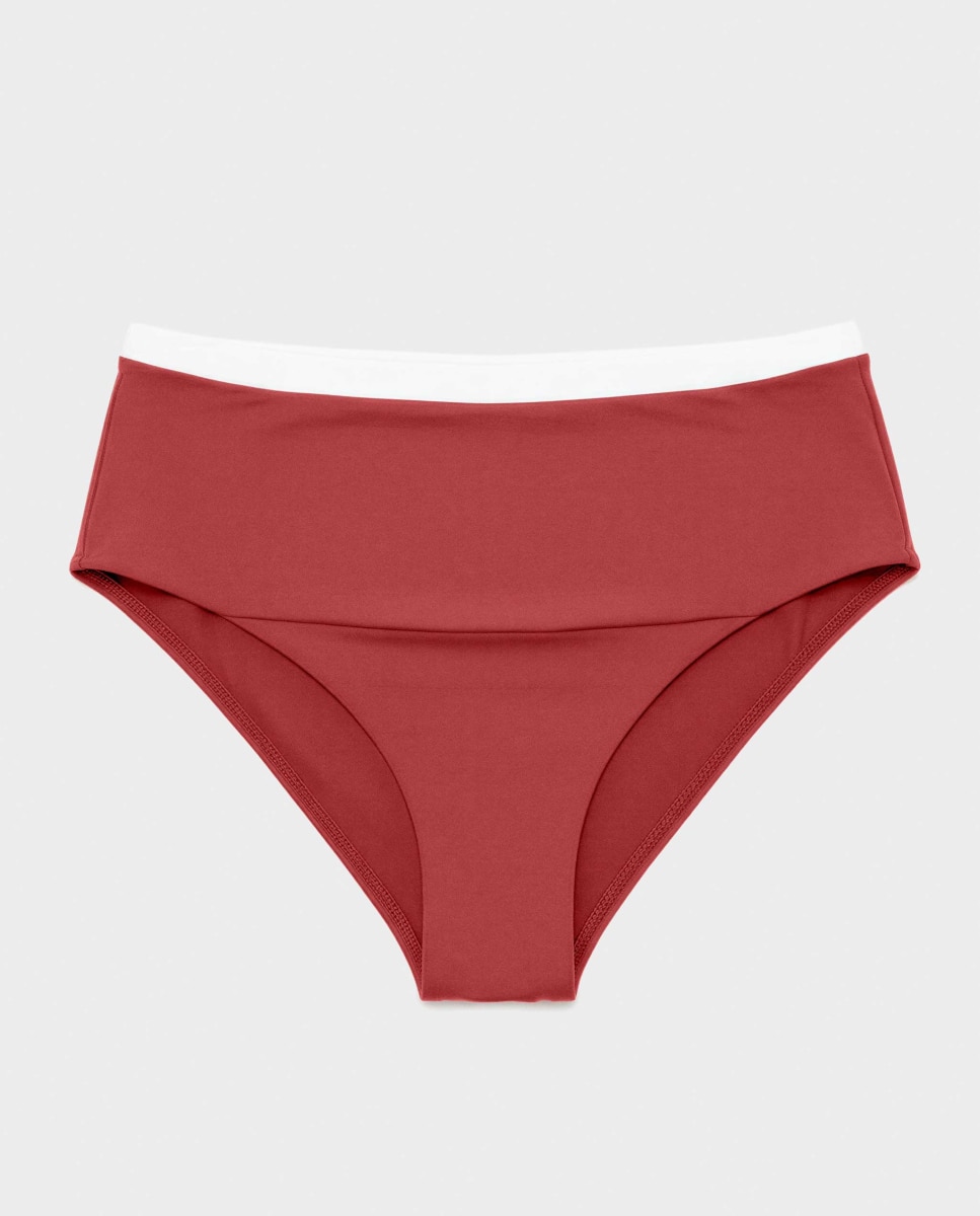 Cueca de Biquíni Multiposições Bordeaux-5