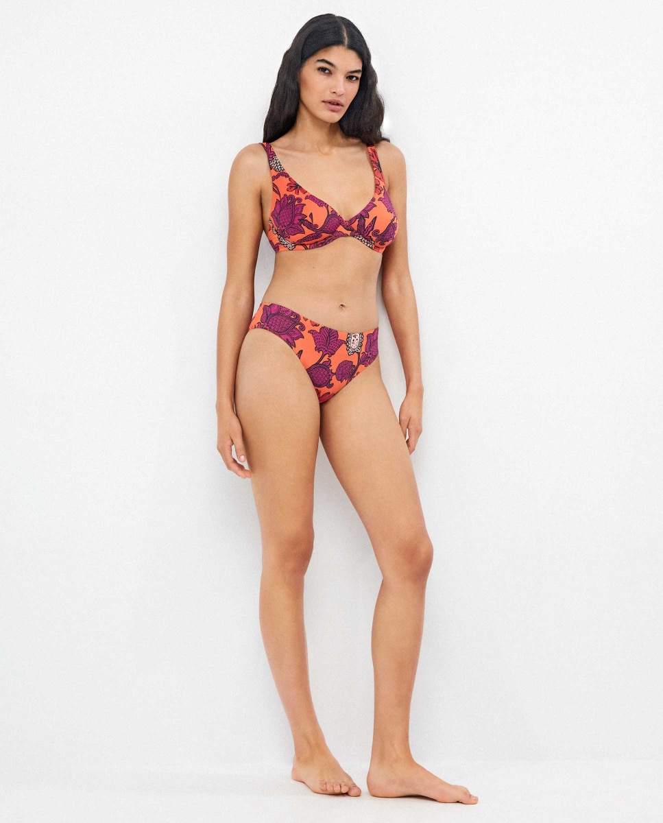 Cueca Biquíni Alta em Tecido Estampado Multicolor-4