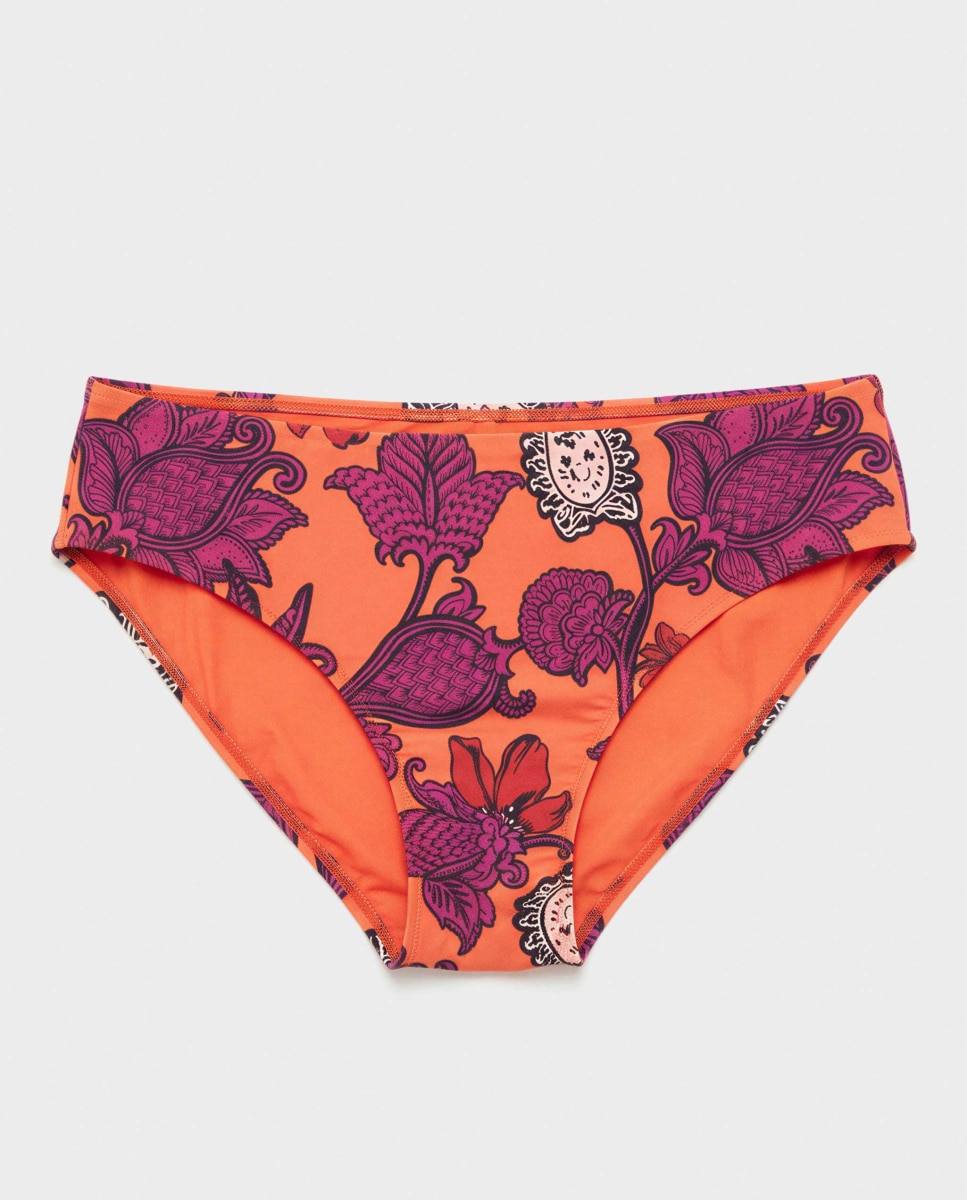 Cueca Biquíni Alta em Tecido Estampado Multicolor-5