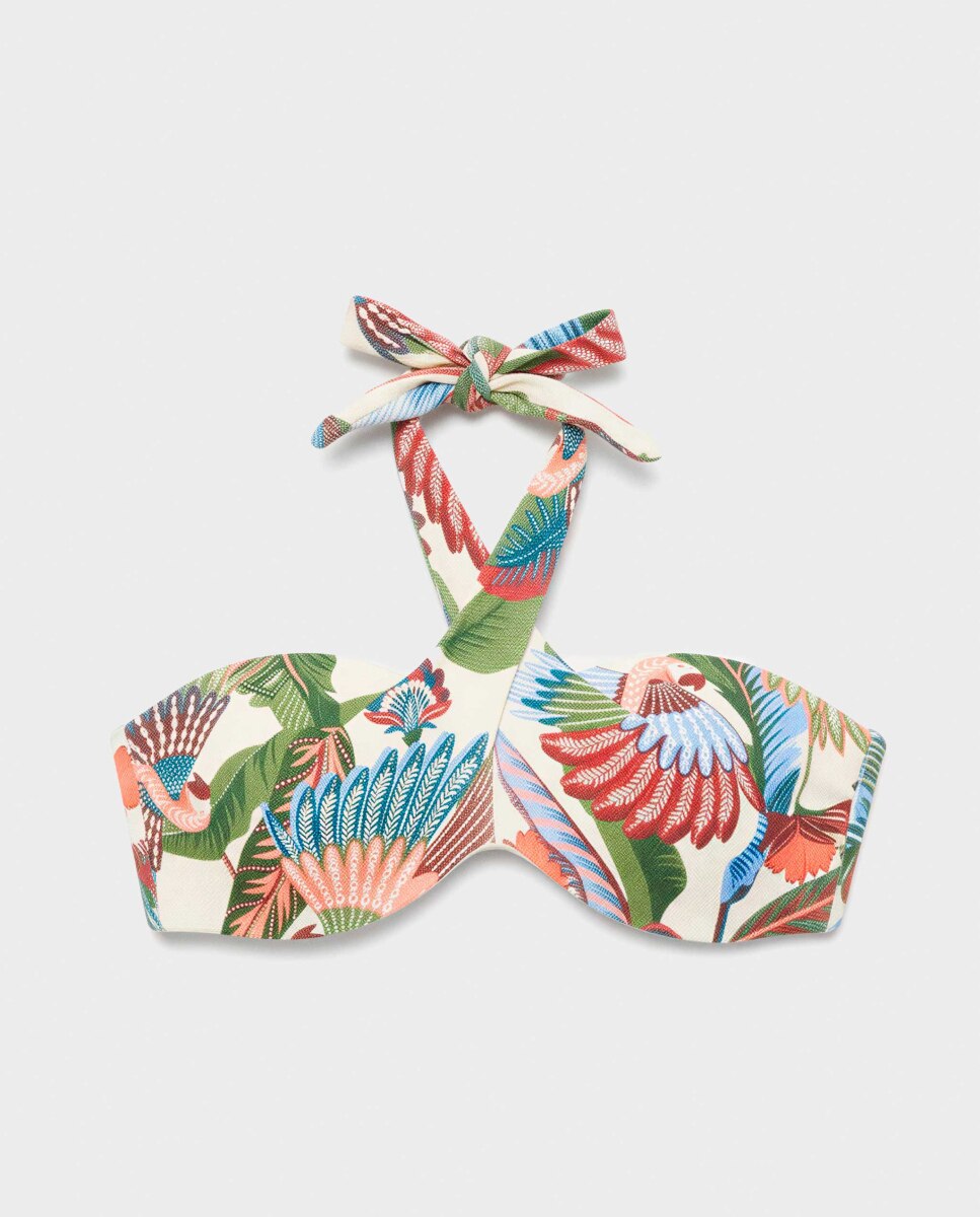 Top Biquíni Bandeau com Aro e Foam Multicolor-5