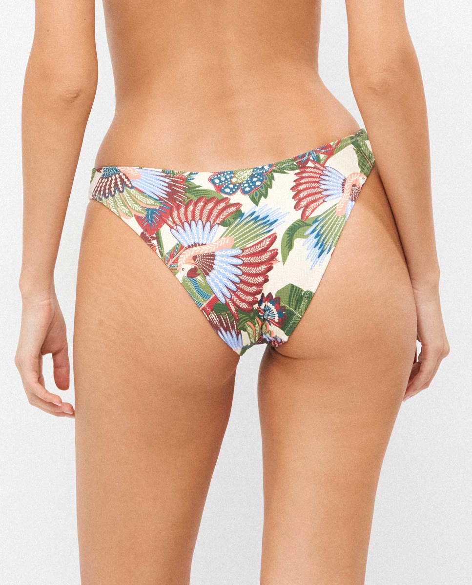 Cueca Biquíni com Corte em V em Tecido de Estrutura Multicolor-3