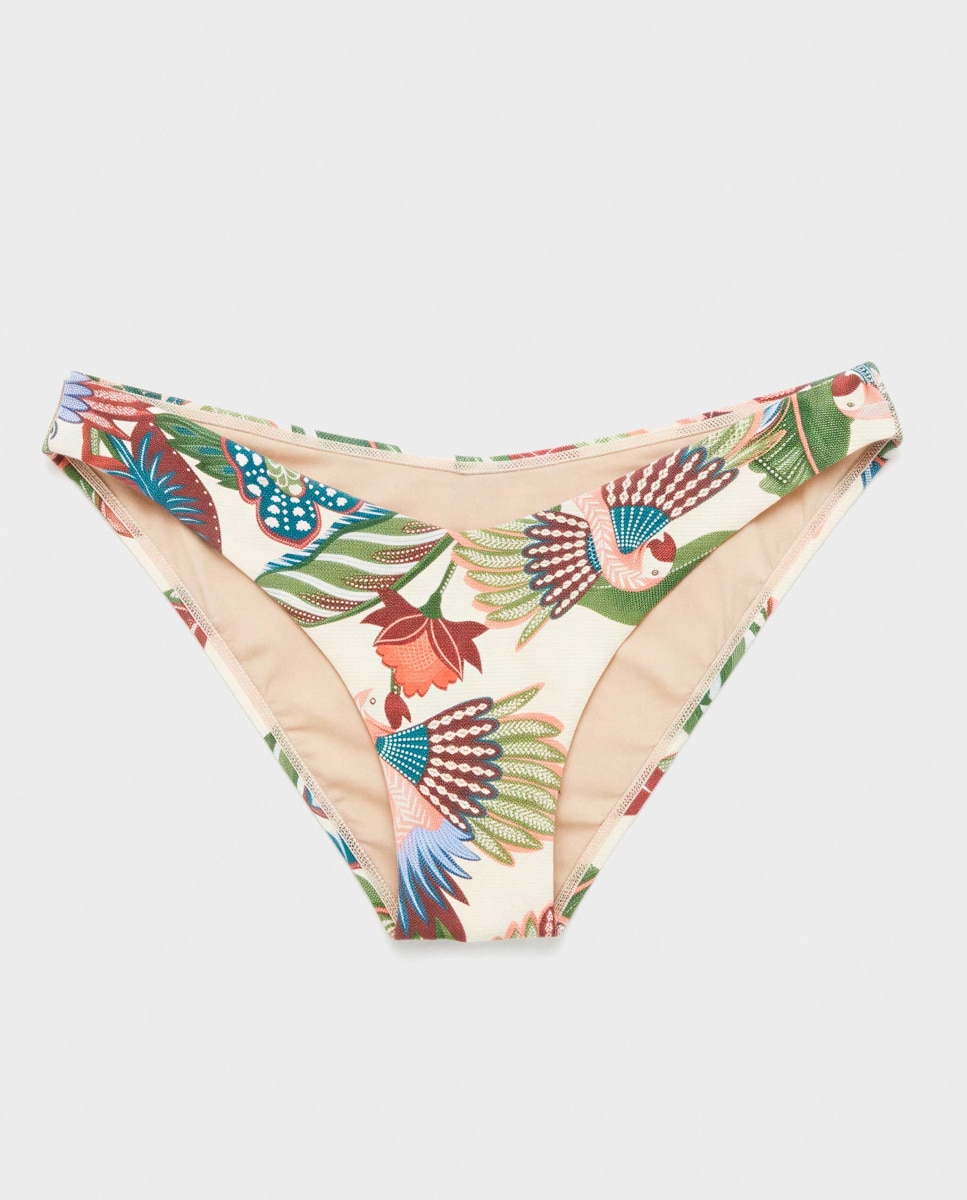 Cueca Biquíni com Corte em V em Tecido de Estrutura Multicolor-5
