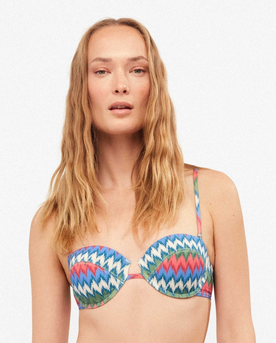 Top Biquíni Bandeau com Aro e Foam Multicolor-1