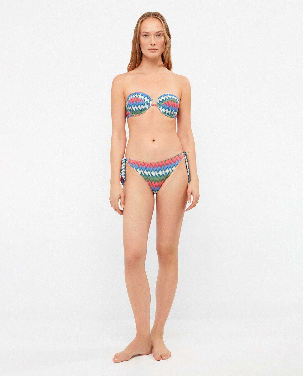Top Biquíni Bandeau com Aro e Foam Multicolor-4