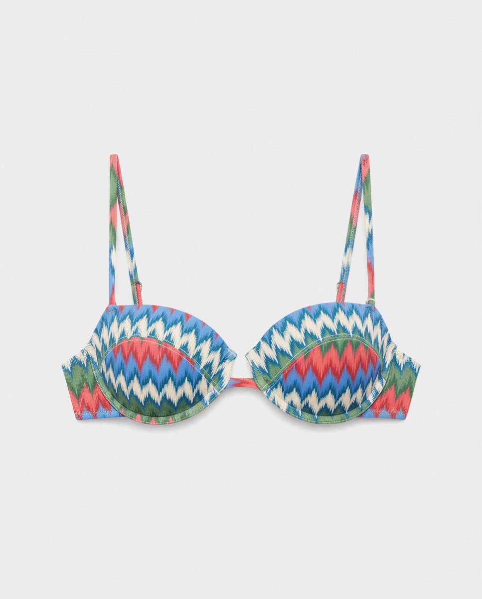 Top Biquíni Bandeau com Aro e Foam Multicolor-5