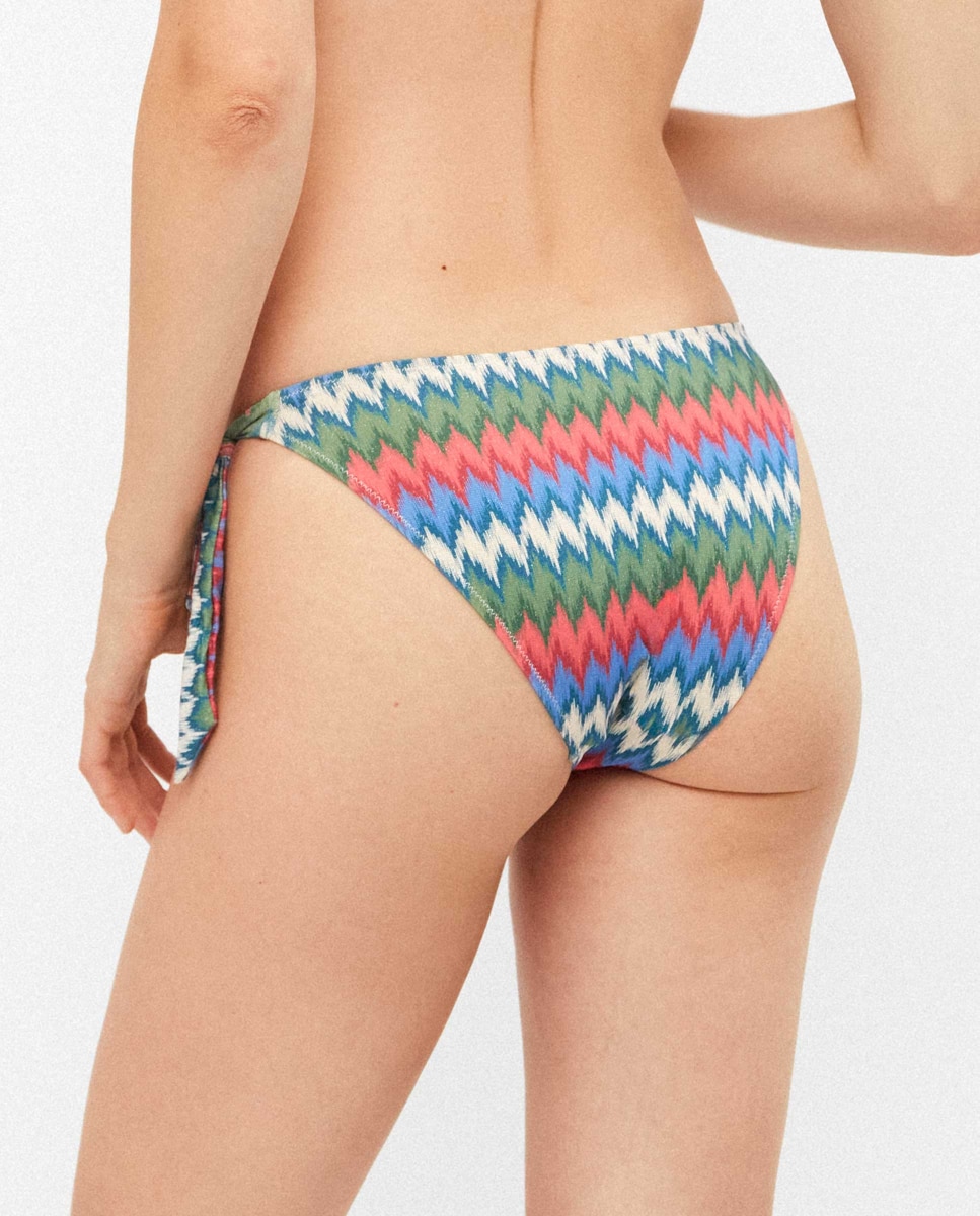 Cueca de Biquíni Clássica Ajustável nas Laterais Multicolor-3