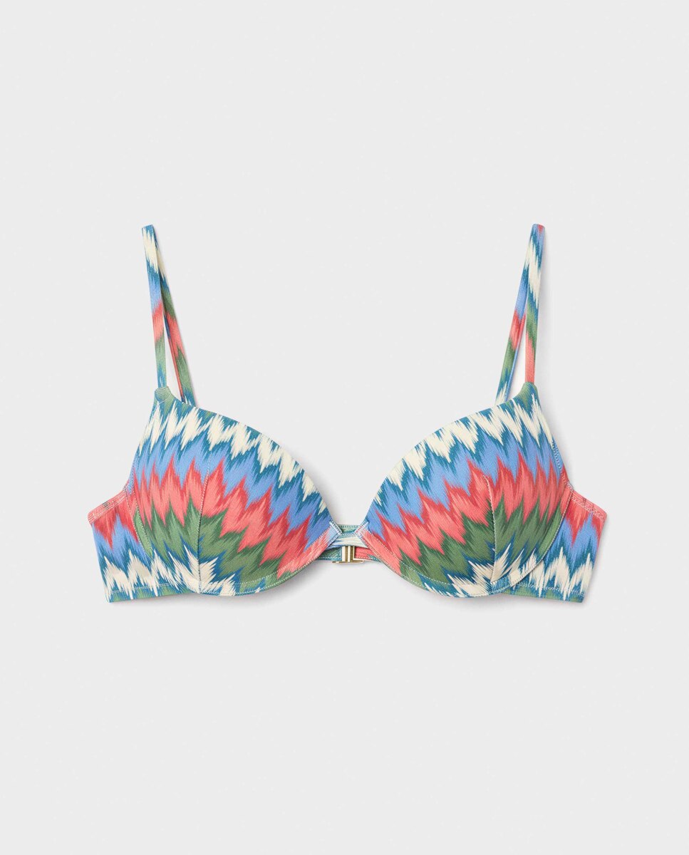 Top Biquíni Push Up com Aro Multicolor-5