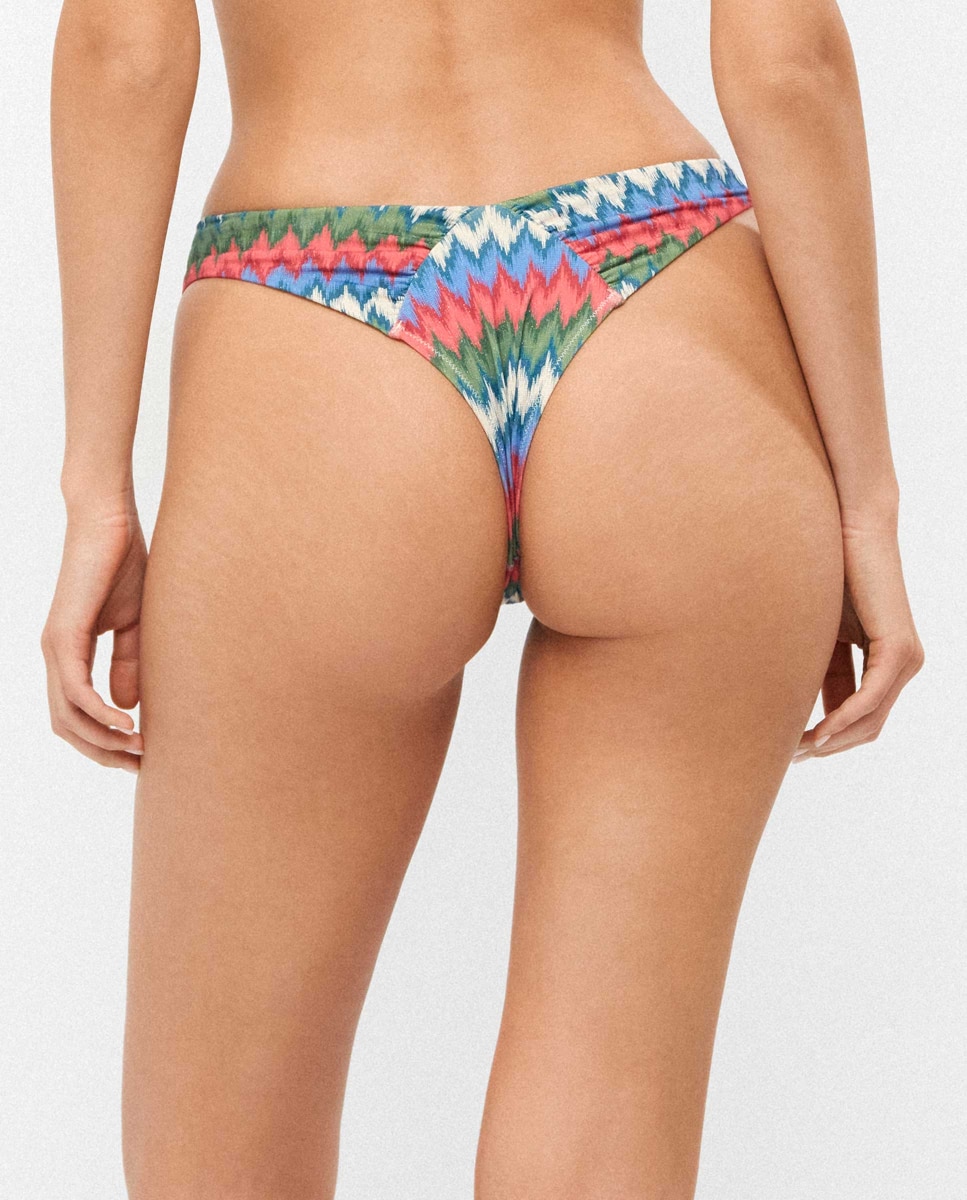 Cueca Biquíni Brasileira com Corte em V Multicolor-3