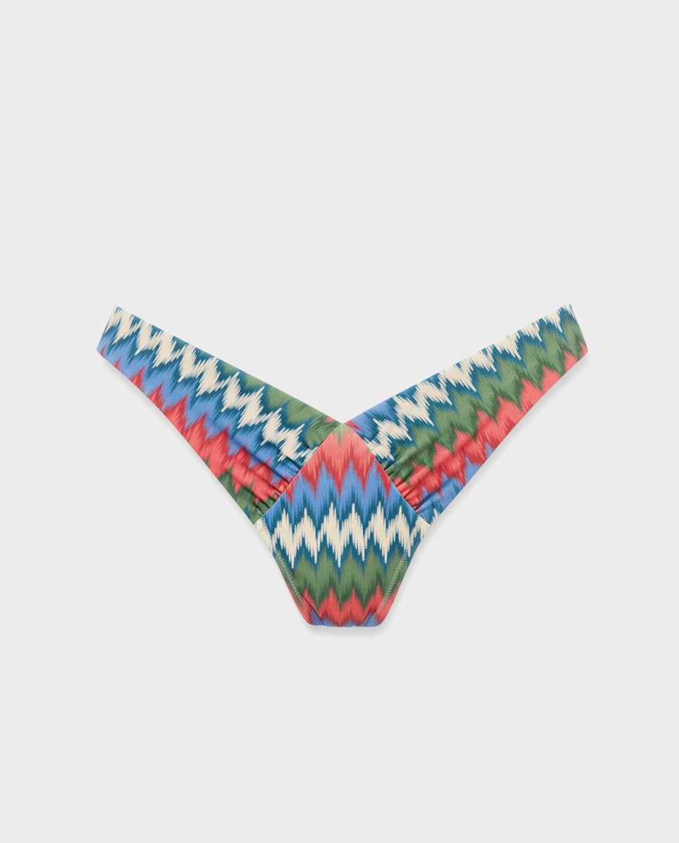 Cueca Biquíni Brasileira com Corte em V Multicolor-5
