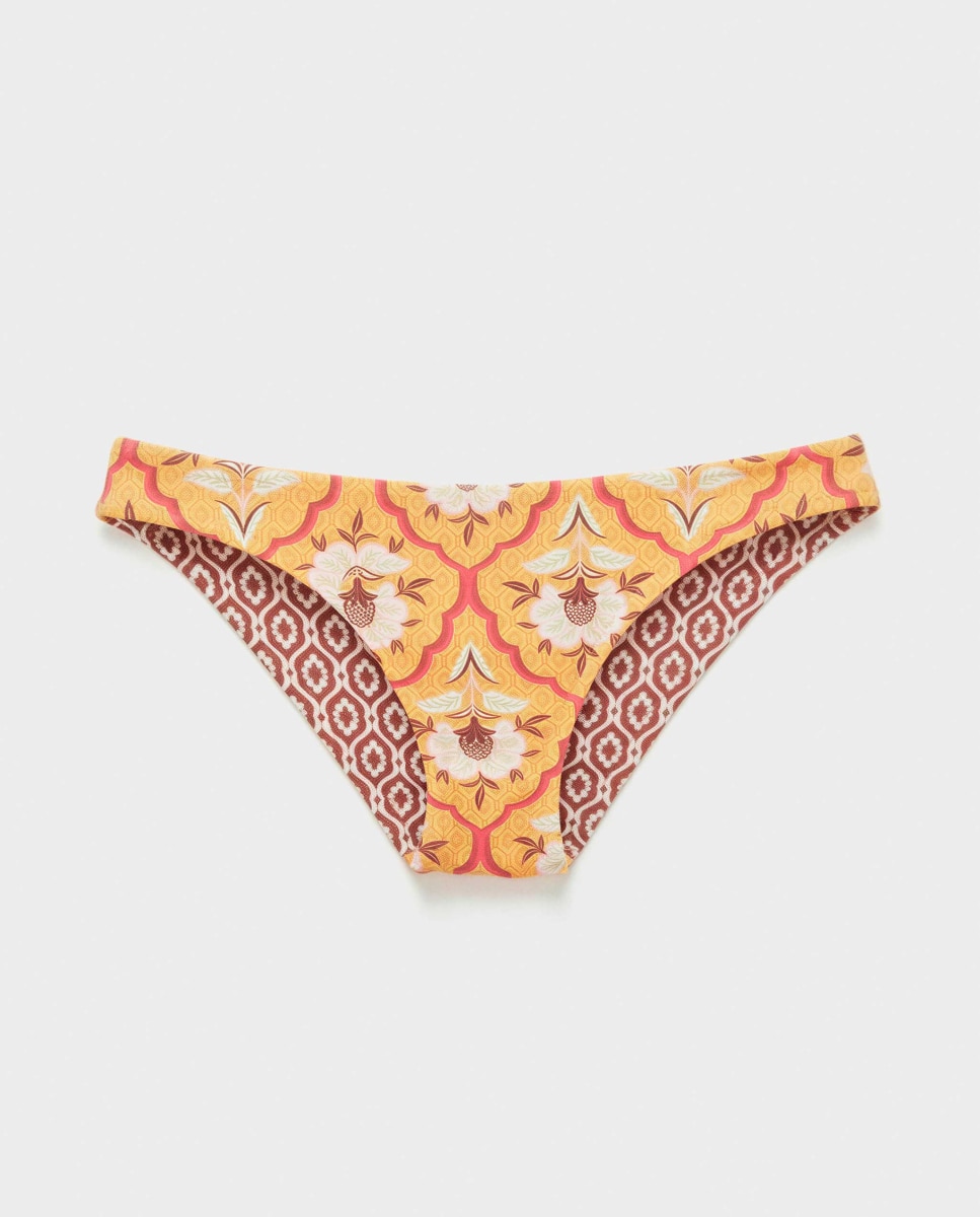 Cueca Biquíni Clássica Reversível Amarelo-5