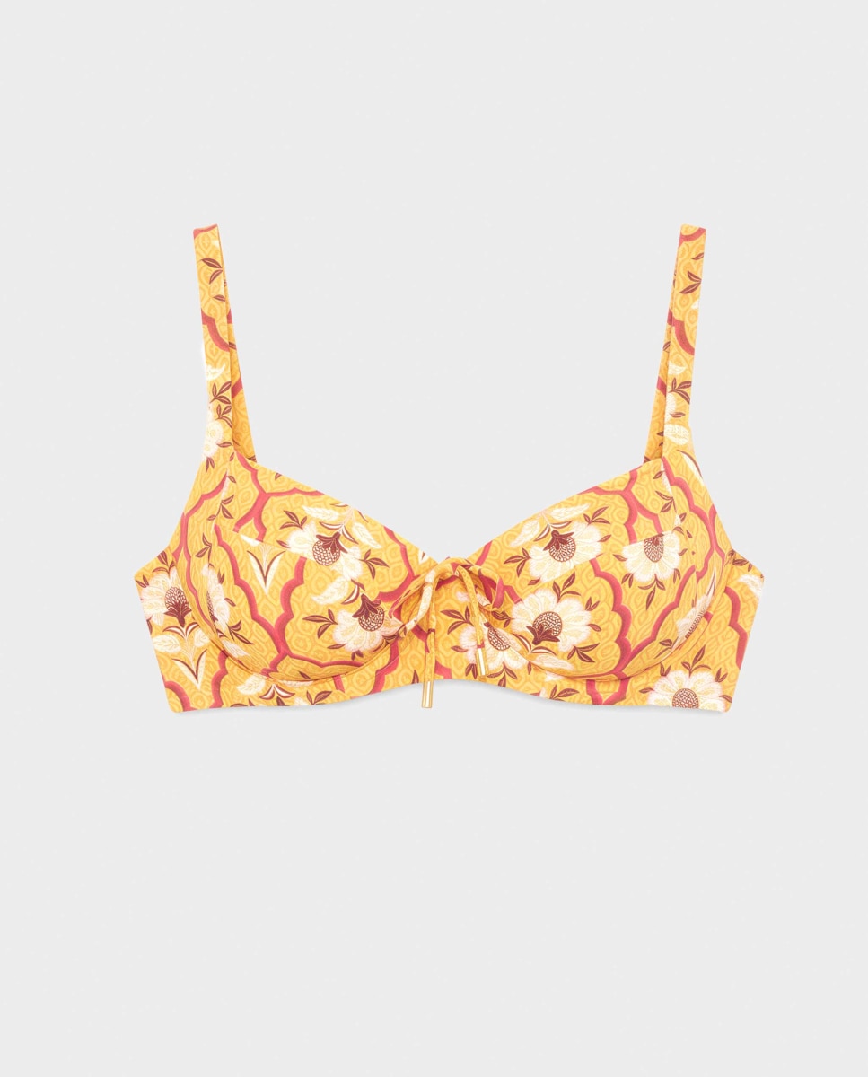 Top Biquíni Capacidade com Aro e sem Foam Amarelo-5