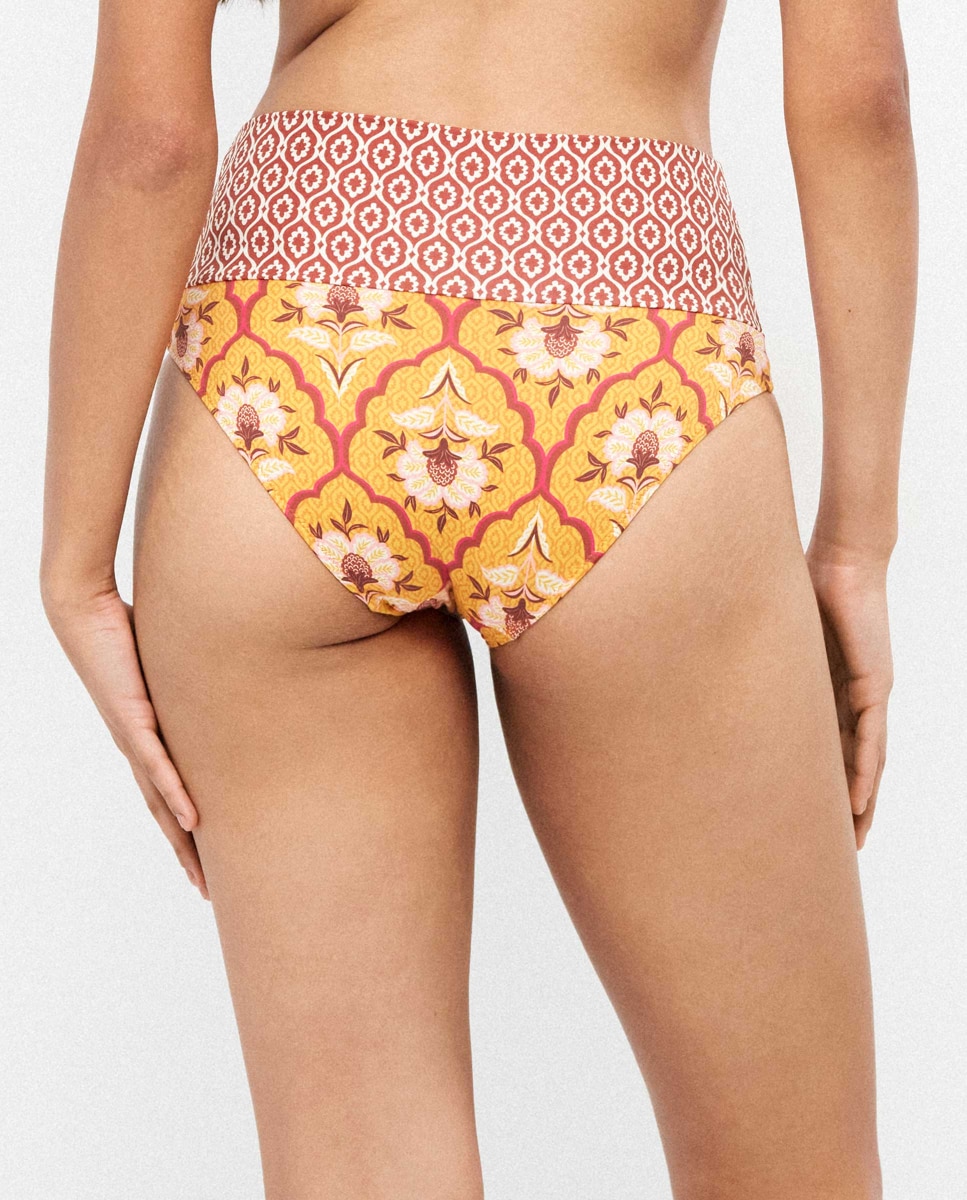Cueca de Biquíni Multiposições Amarelo-3
