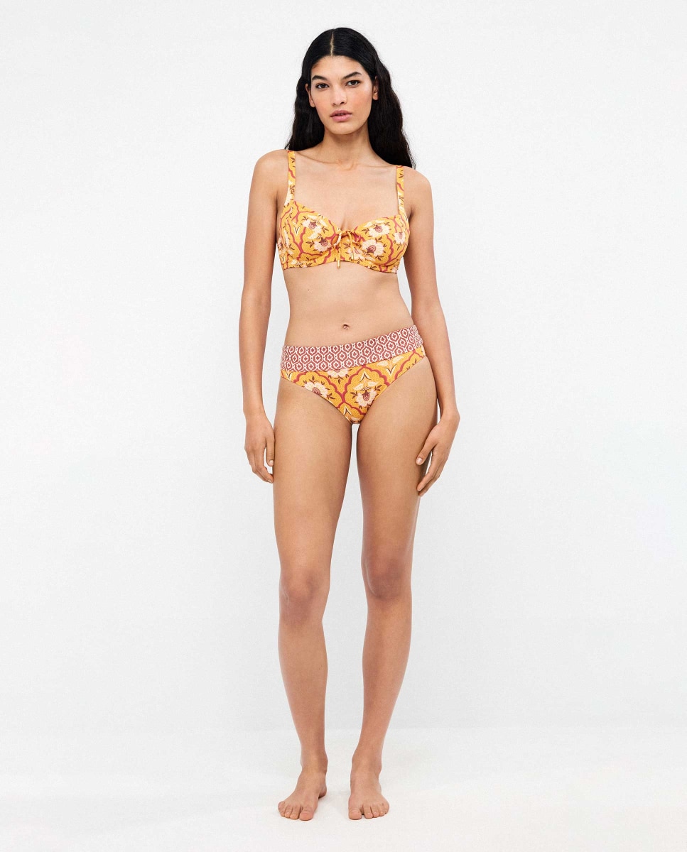 Cueca de Biquíni Multiposições Amarelo-4