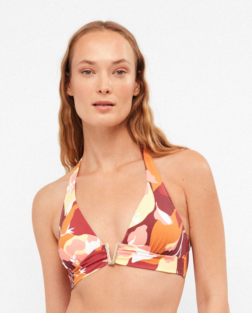 Imagem 0 de Top Biquíni Triangular de Copa Fixa e sem Aro