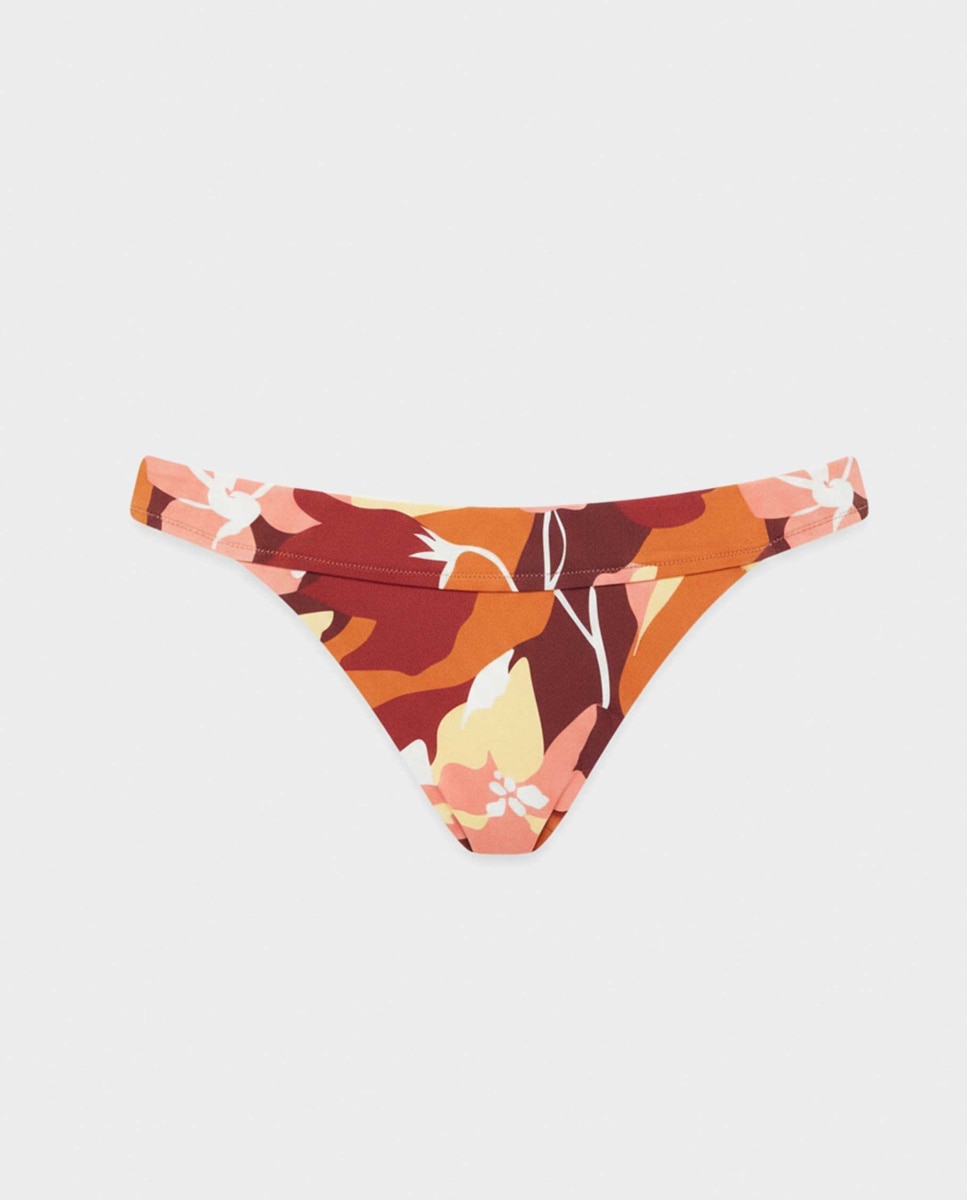 Cueca de Biquíni Clássica em Tecido Estampado Multicolor-5