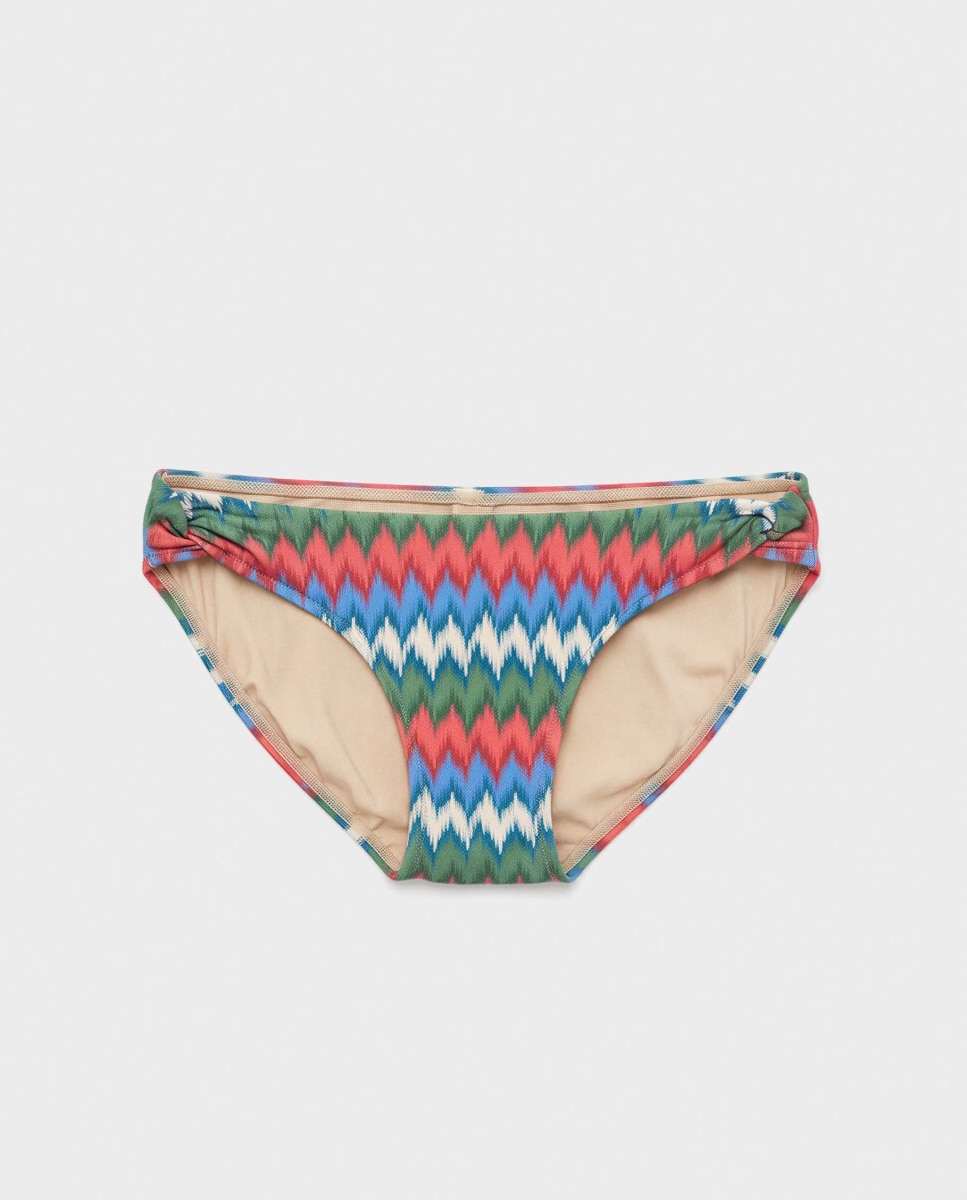 Cueca de Biquíni Clássica em Tecido Estampado Multicolor-5