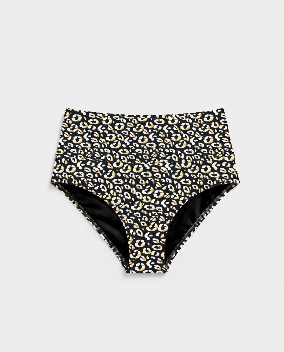 Cueca Biquíni Multiposições em Tecido Estampado Multicolor-5