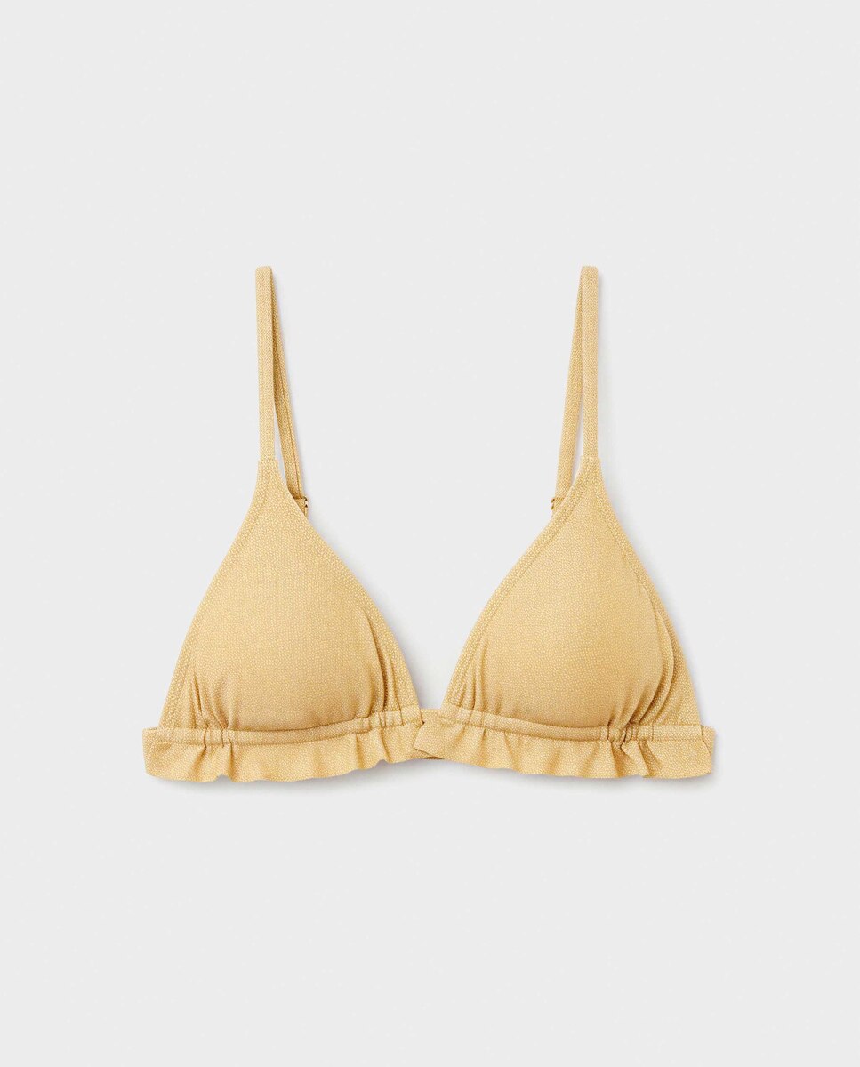 Top Biquíni Triangular sem Aros e Foam Amovível Ouro-5