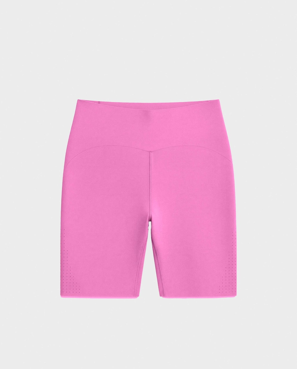 Calções Biker em Tecido Modelador Que Define e Estiliza Rosa-pastilha-5