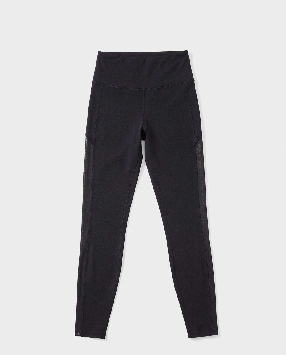 Leggings Desportivo Comprido de Cintura Alta Preto-5