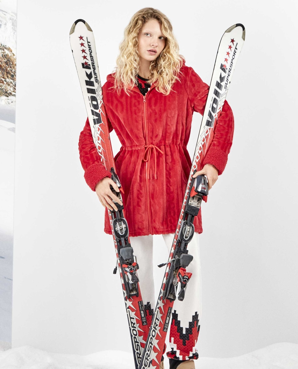 Robe Comprida com Fecho Zip Vermelho-5