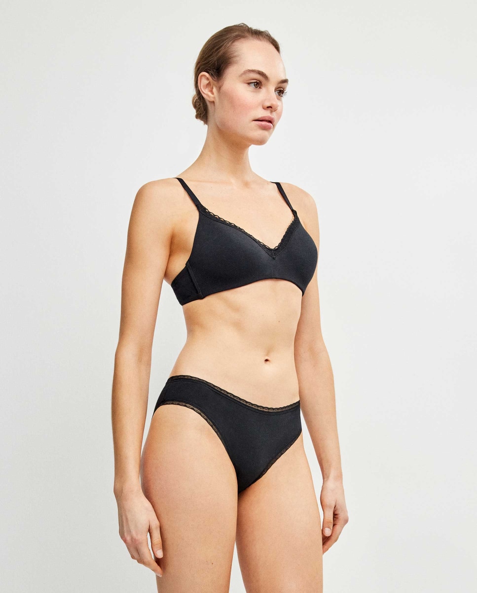 Soutien Push-up sem Aro e com Foam de Algodão e Plumetti Preto-2