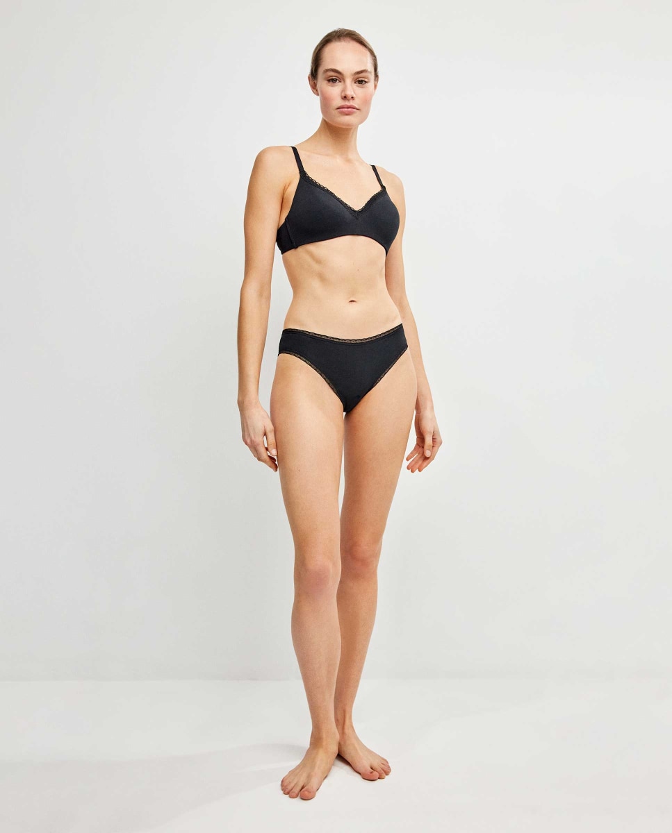 Soutien Push-up sem Aro e com Foam de Algodão e Plumetti Preto-3