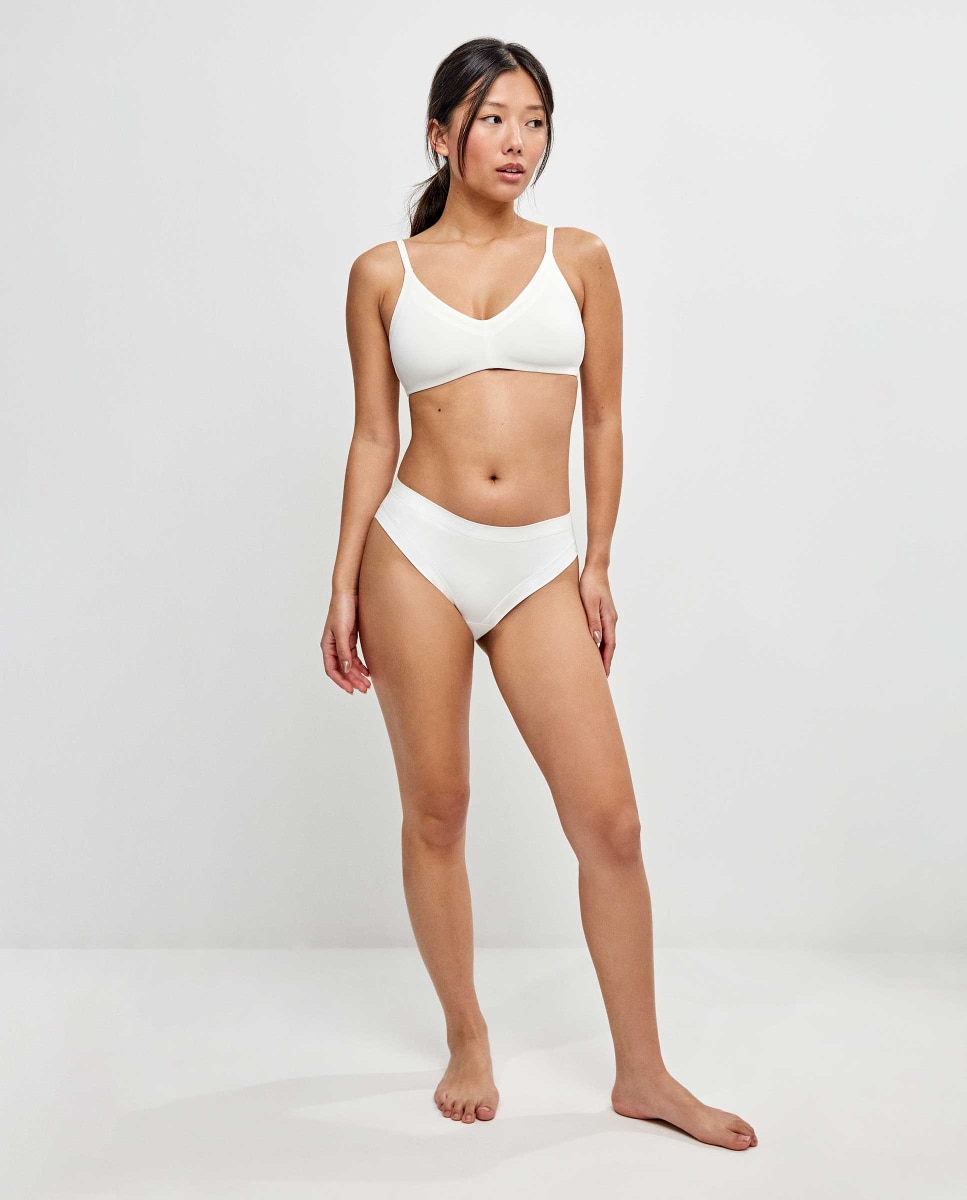 Cueca Clássica de Microfibra com Higiénico 100% Algodão Branco-4