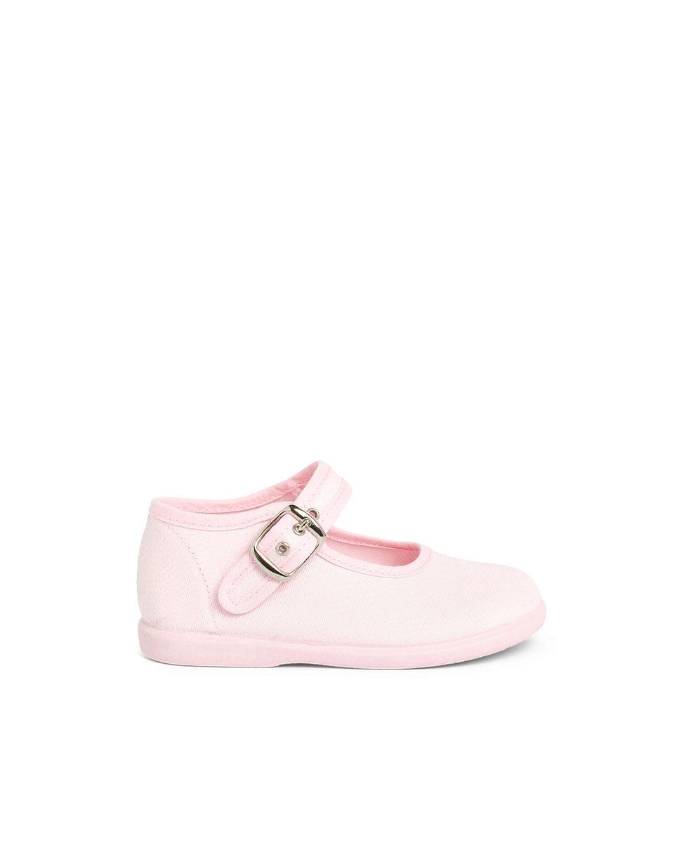 Sapatos de Presilha para Bebé em Tecido com Fivela Pisamonas Rosa-claro-1