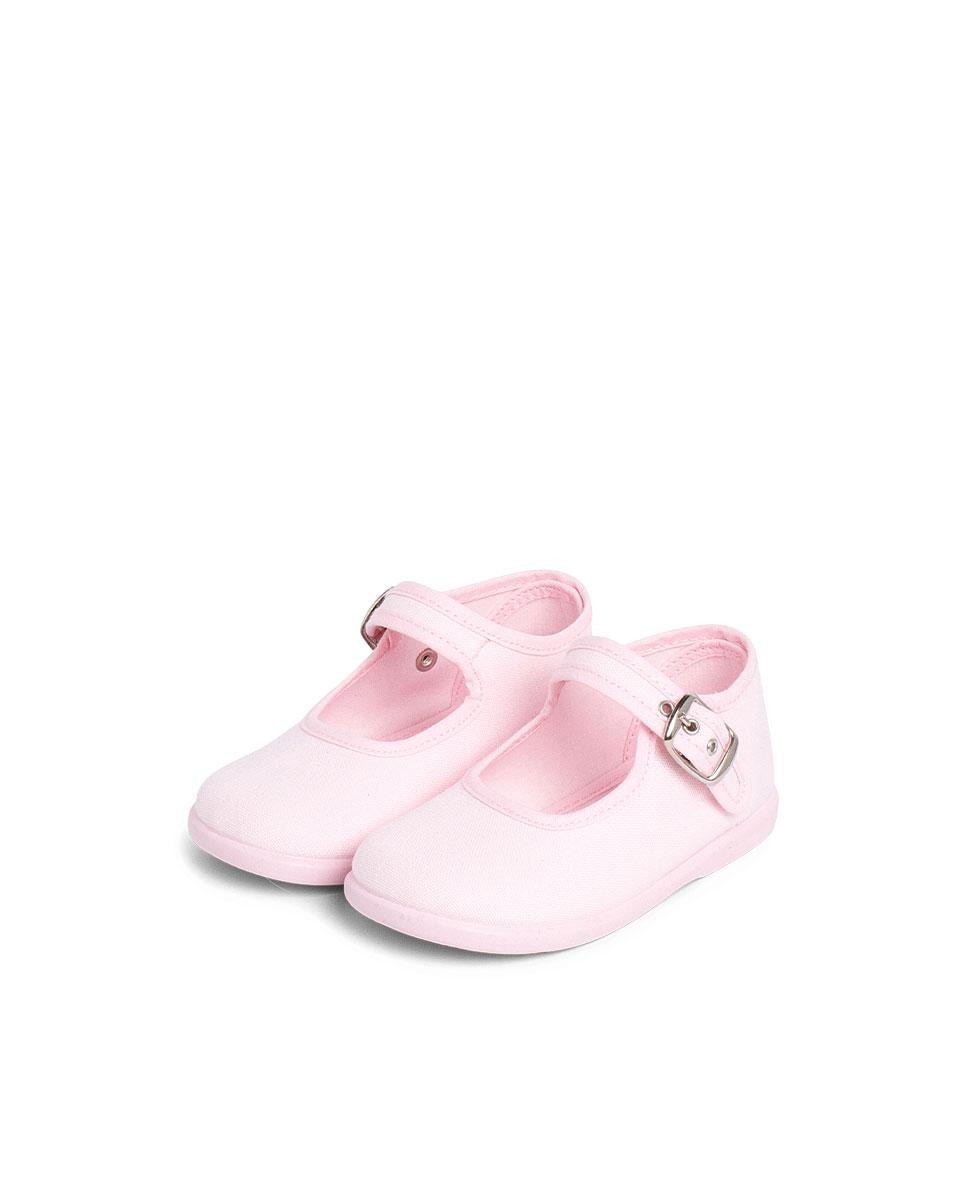 Sapatos de Presilha para Bebé em Tecido com Fivela Pisamonas Rosa-claro-4