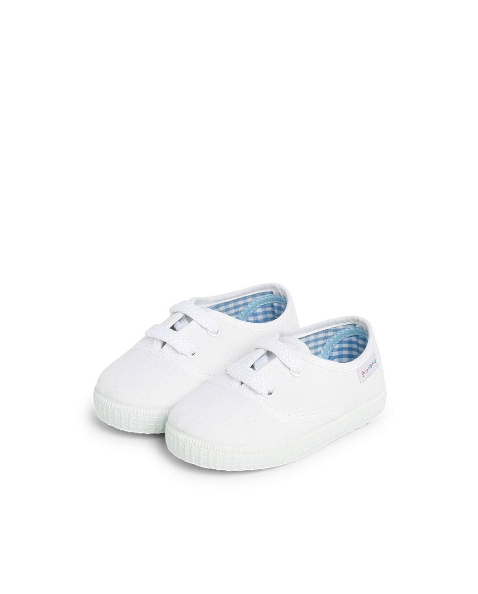 Sapatilhas Desportivas para Bebé de Cordões Branco-4