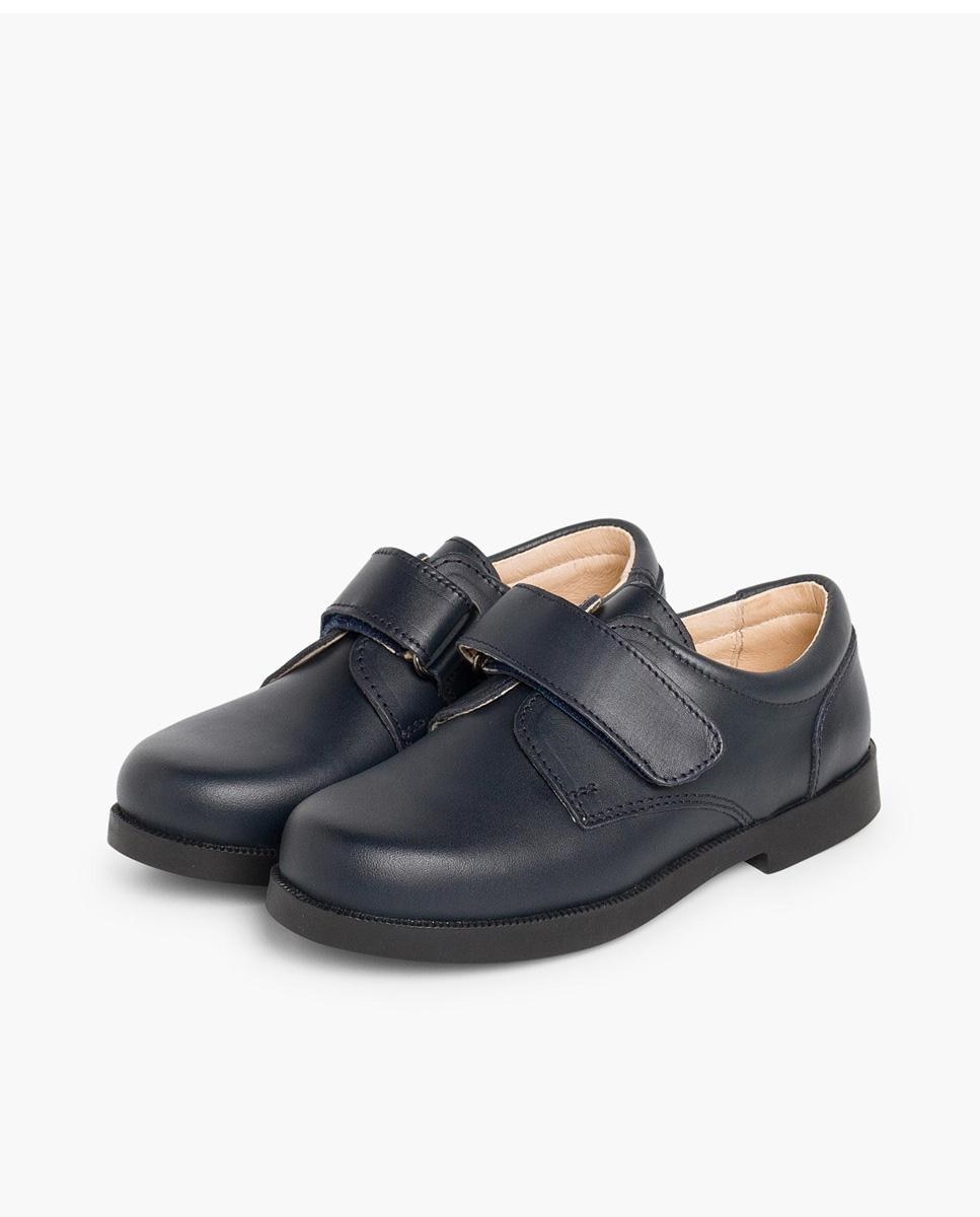 Sapatos de cordões e Bluchers de Menino Colegiais tiras aderentes em Azul-marinho Pisamonas Azul-marinho-4