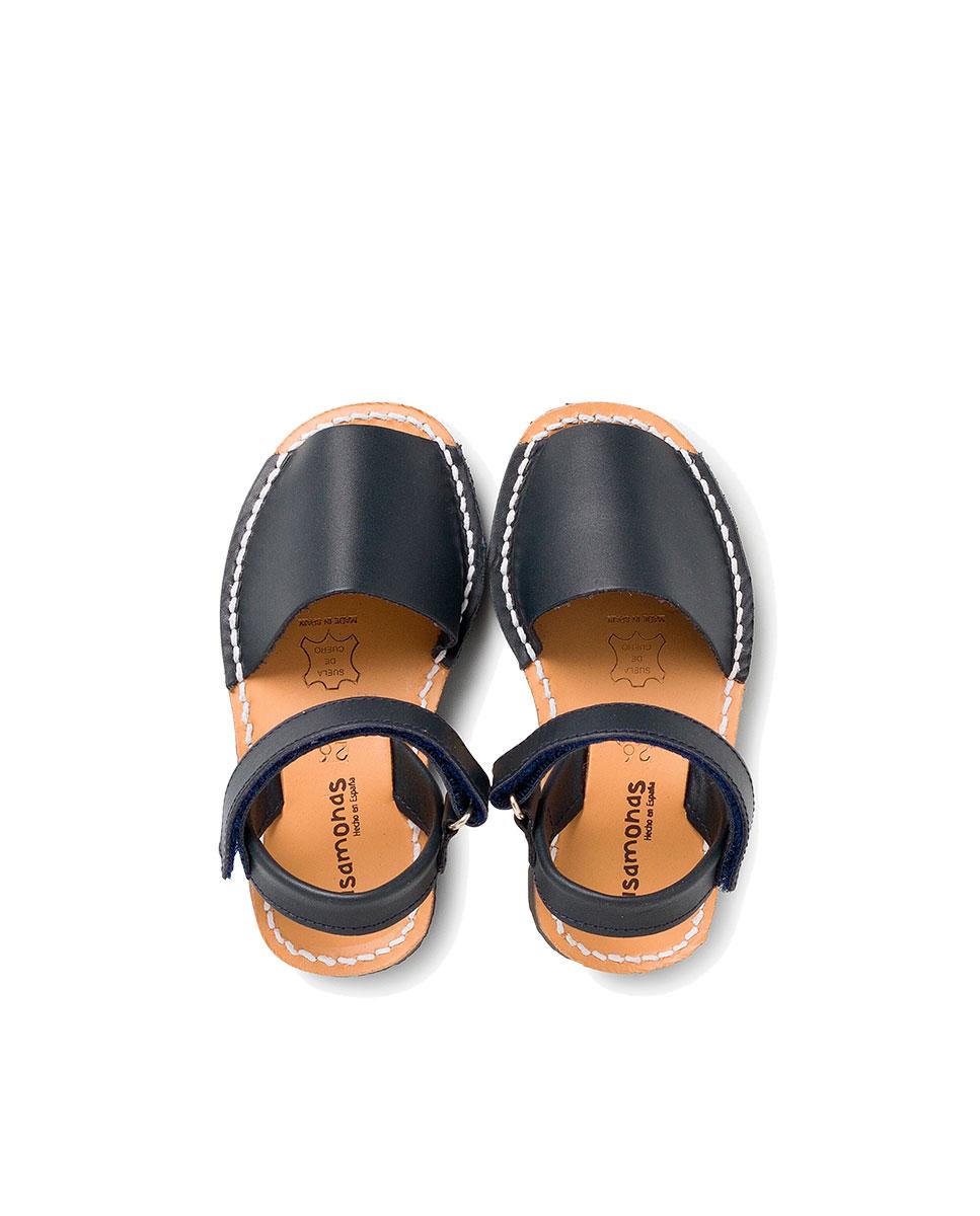 Menorquinas Avarcas Napa com Velcro Azul-marinho-5