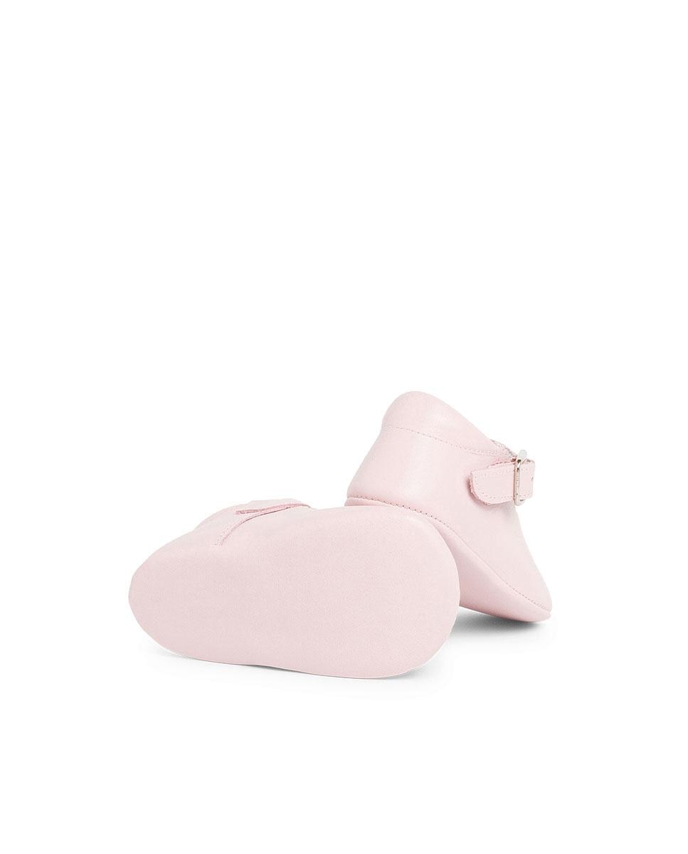 Merceditas de Bebé de Pele com Fivela Pisamonas Rosa-pastel-3