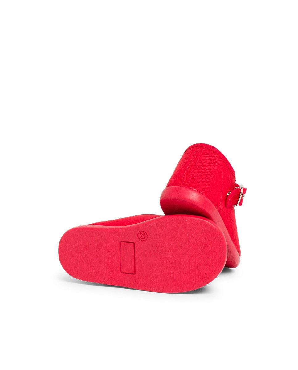 Sapatos de Presilha para Bebé em Tecido com Fivela Vermelho-3