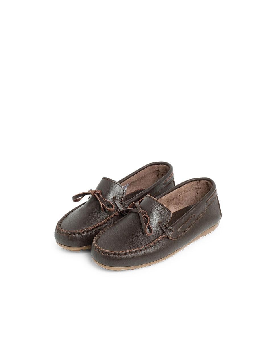 Mocassins Infantil de Pele Pisamonas Castanho-4