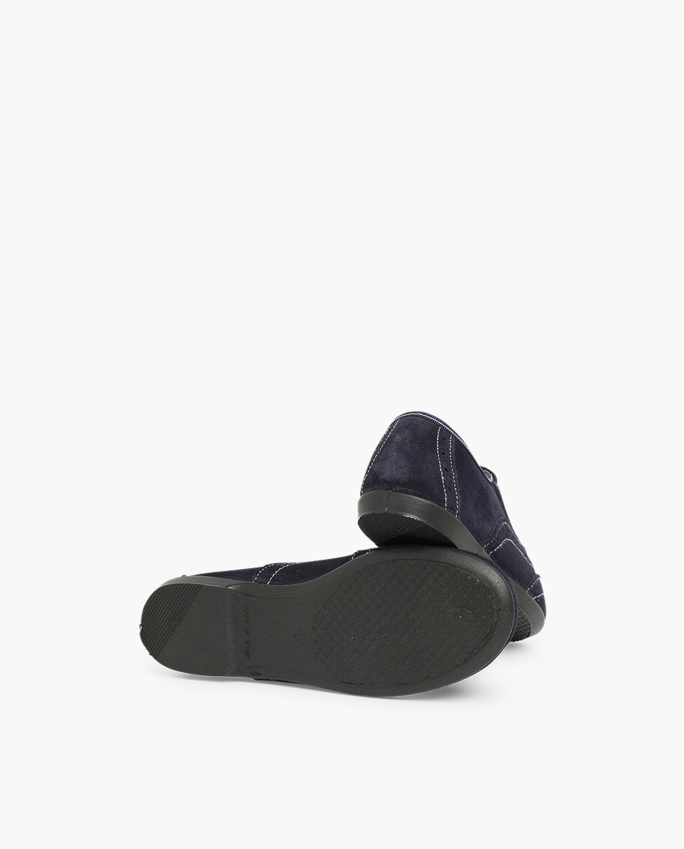 Sapatos de Cordões Infantil de Pele Azul-marinho-2