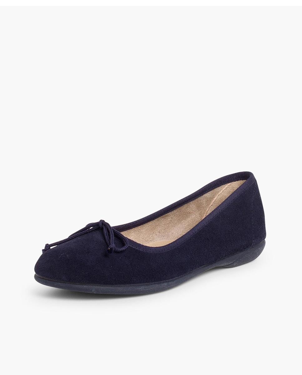 Sabrinas de Menina Camurça com Laço Fino em Preto Pisamonas Azul-marinho-2