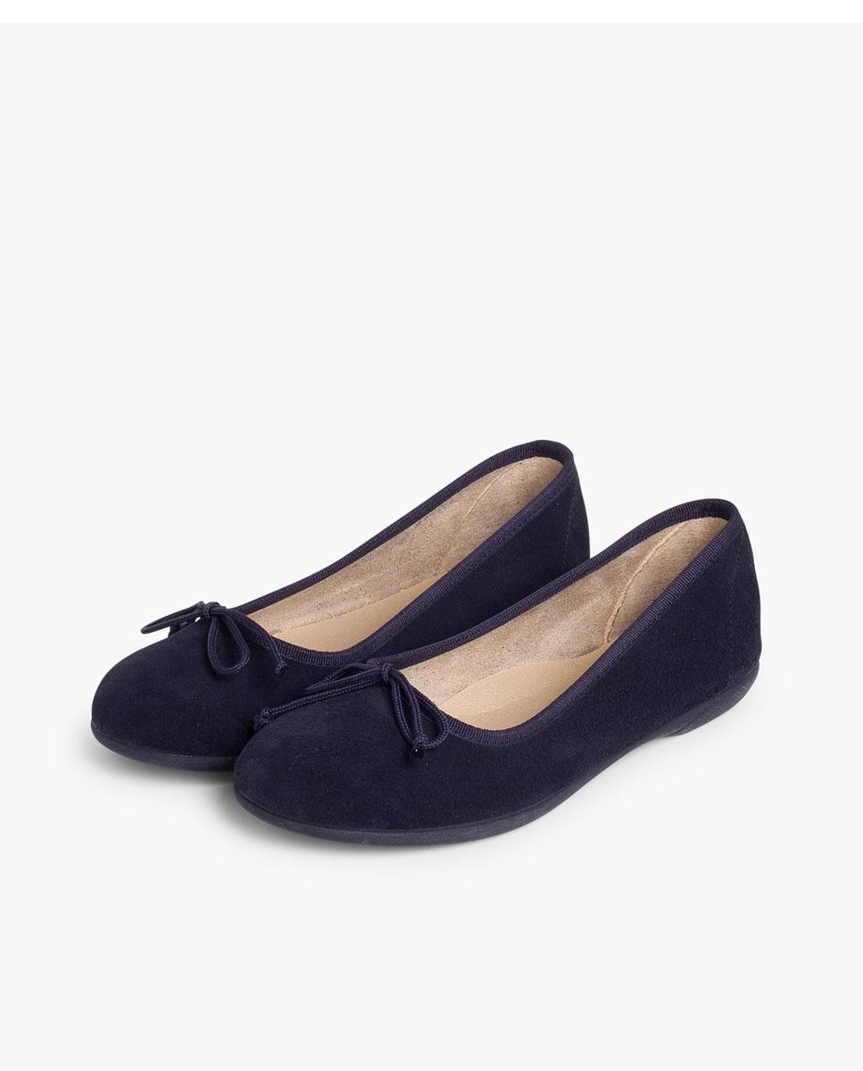 Sabrinas de Menina Camurça com Laço Fino em Preto Pisamonas Azul-marinho-4