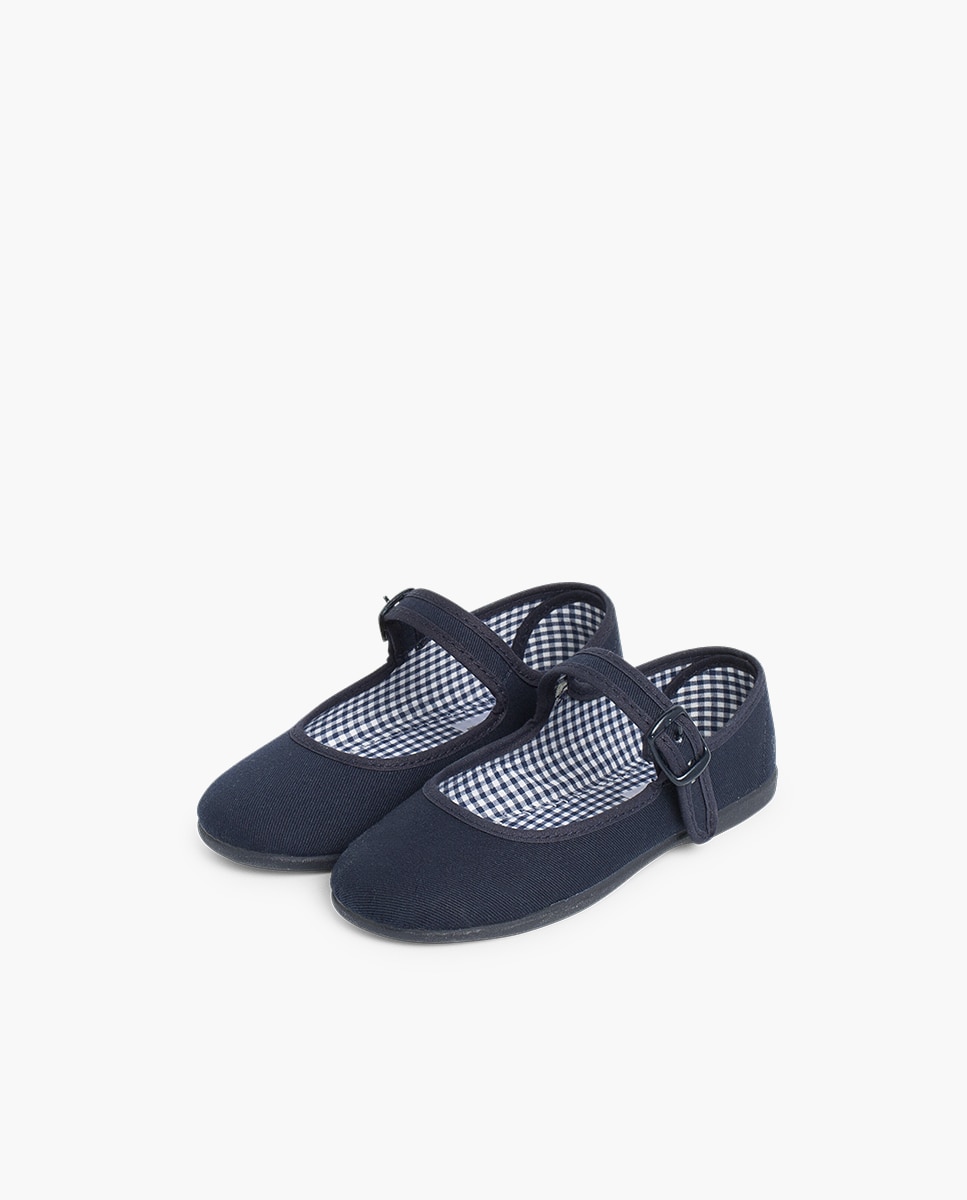 Merceditas em Tecido com Fivela Tamanhos Grandes Azul-marinho-3